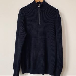 J.Crew Blue Half Zip Sweater Size M